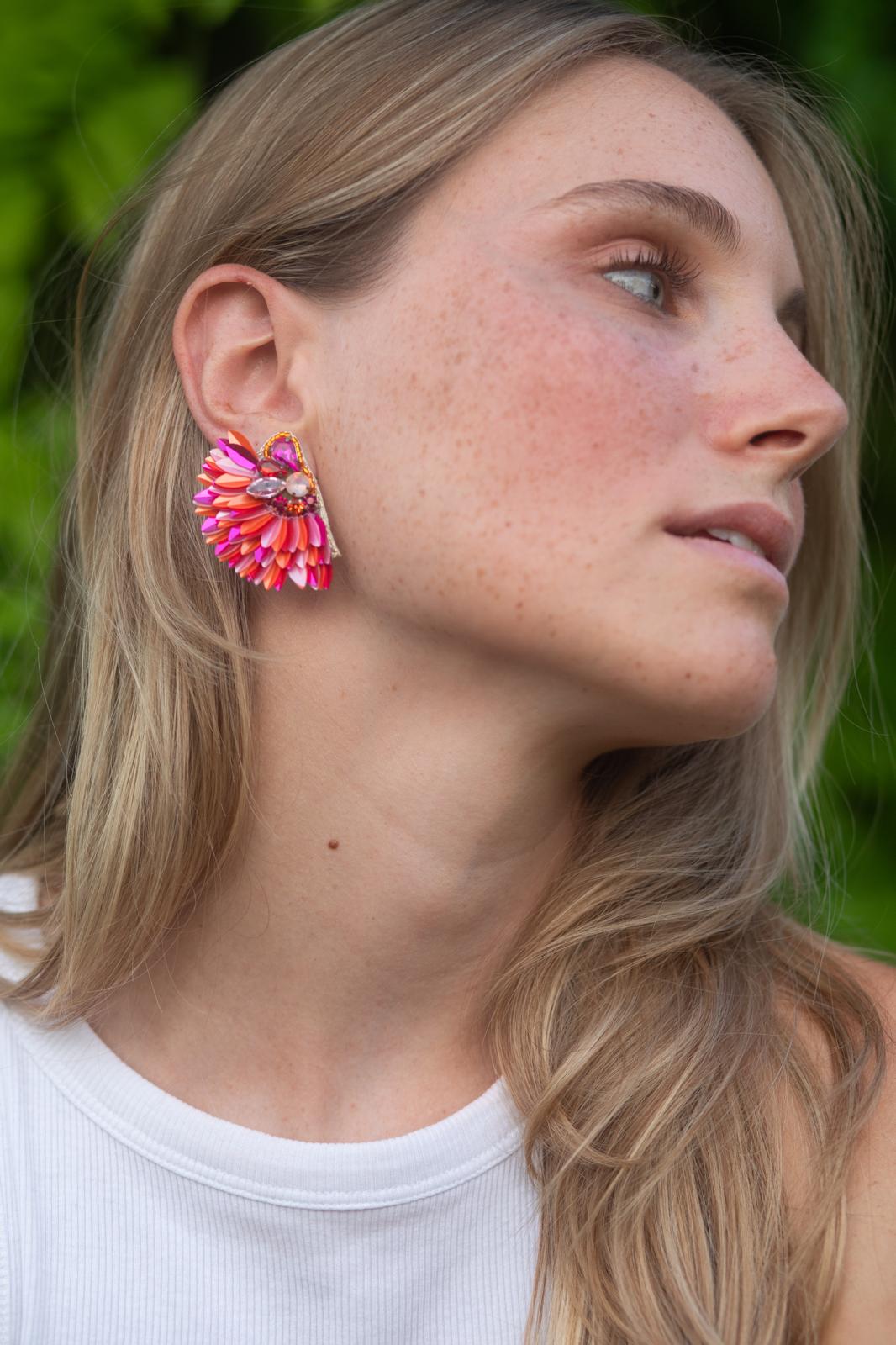 Boucles d'oreilles brodées ISÉE