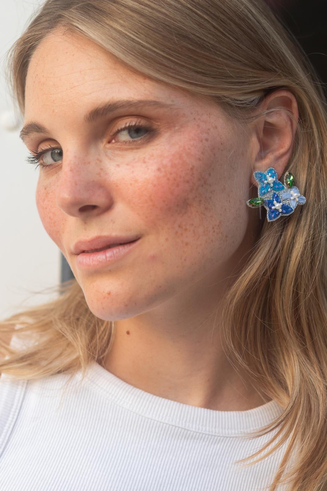 Boucles d'oreilles brodées LISA