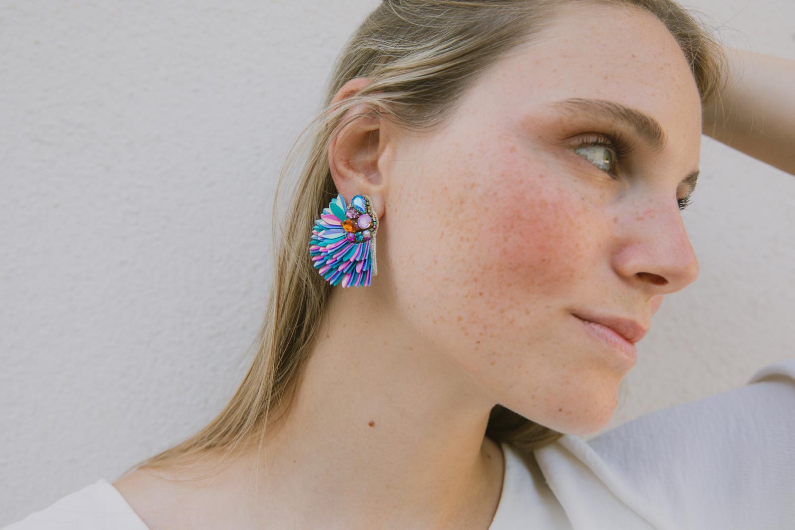 Boucles d'oreilles brodées ISÉE