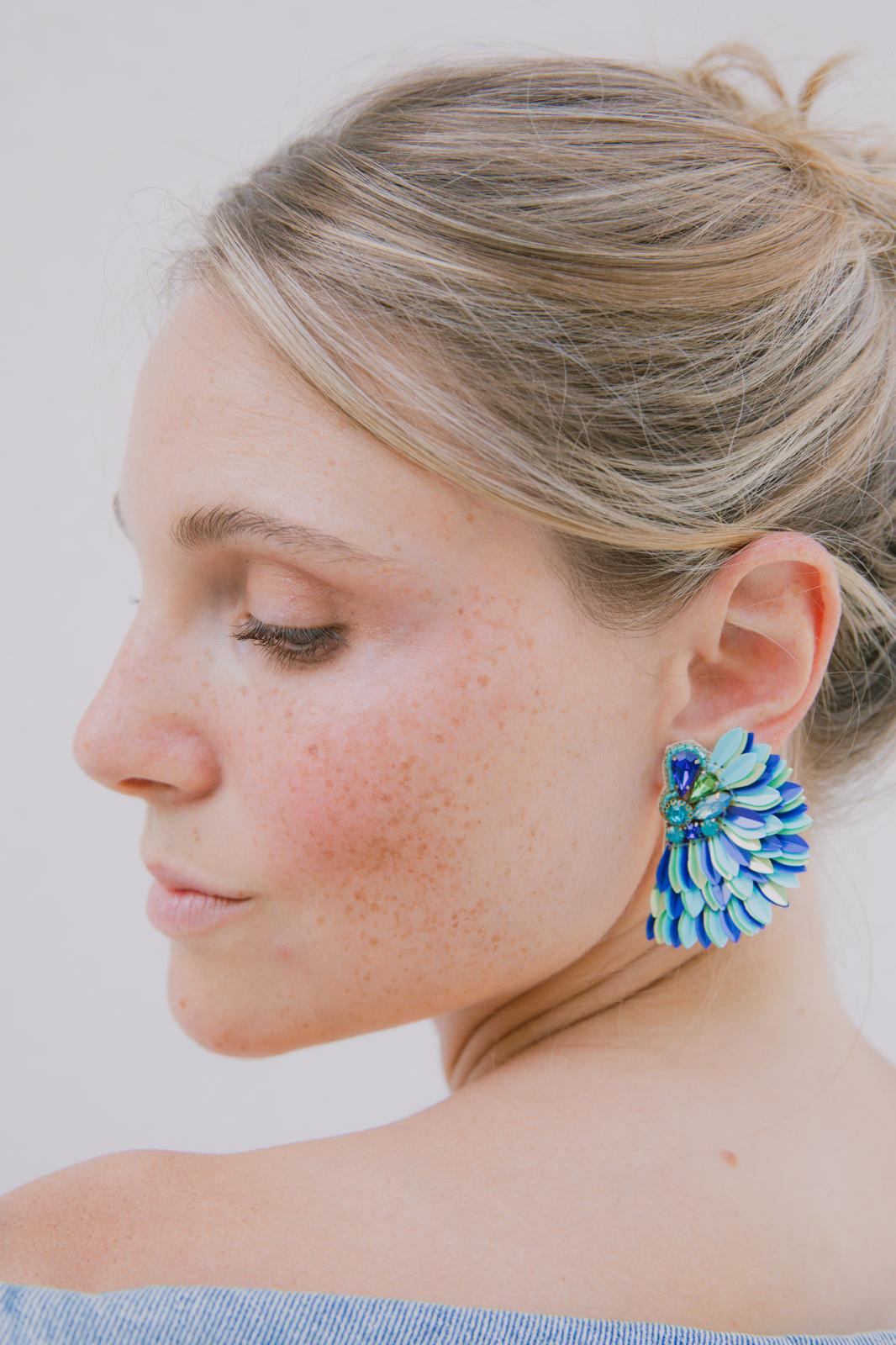 Boucles d'oreilles brodées ISÉE