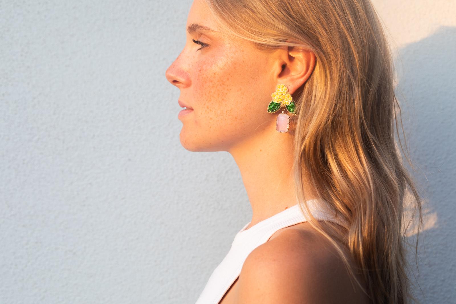 Boucles d'oreilles brodées LYSÉA