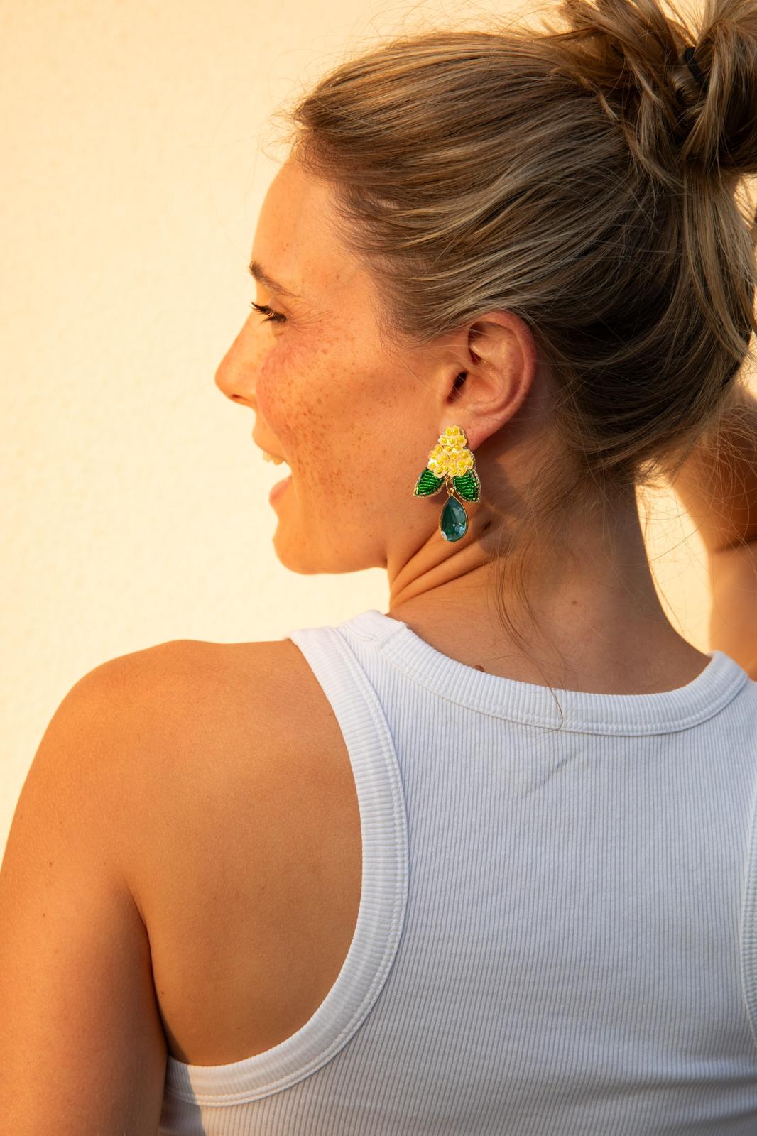 Boucles d'oreilles brodées LYSÉA