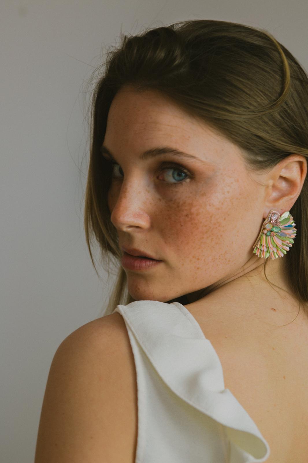 Boucles d'oreilles brodées ISÉE