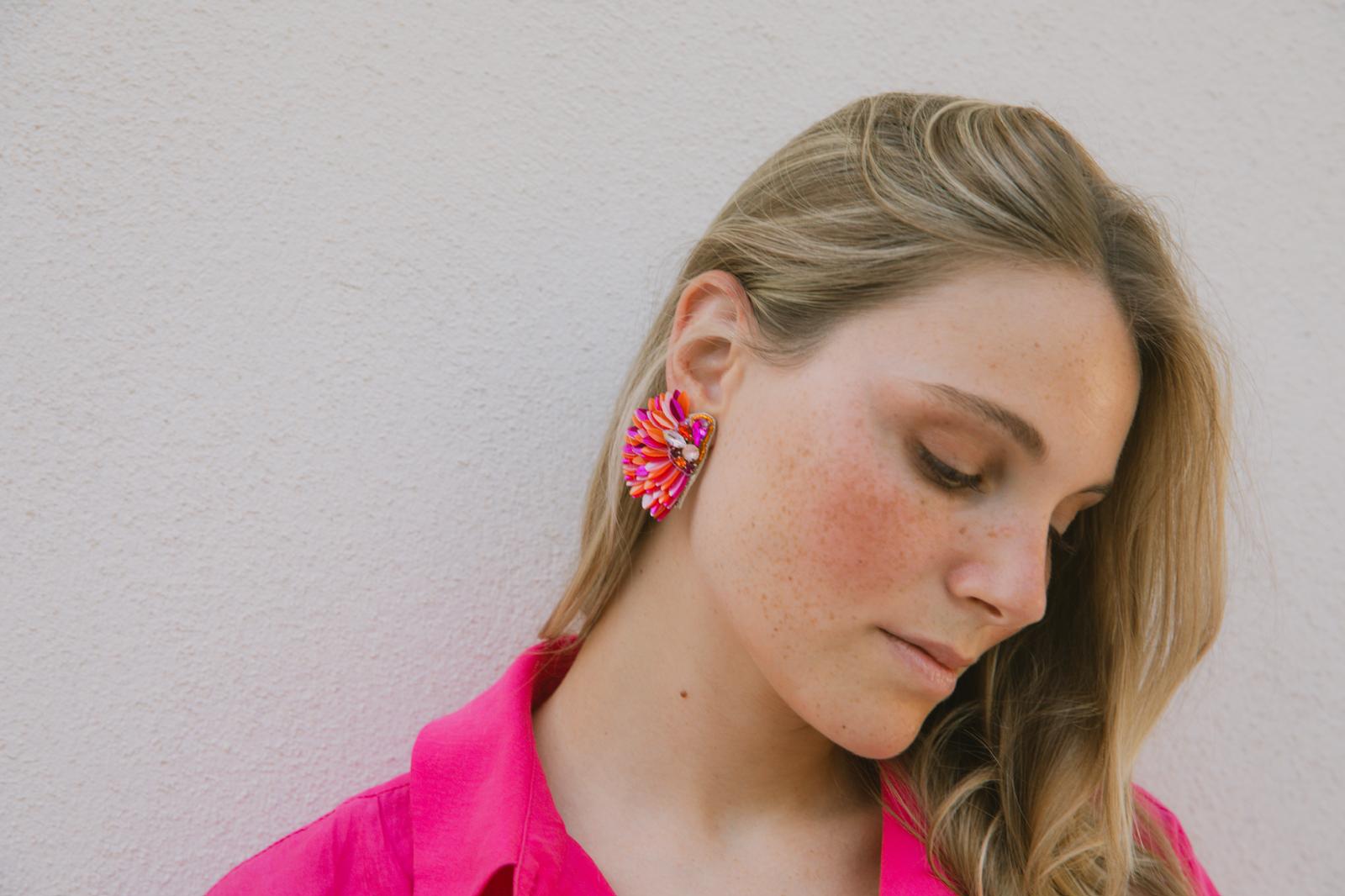 Boucles d'oreilles brodées ISÉE