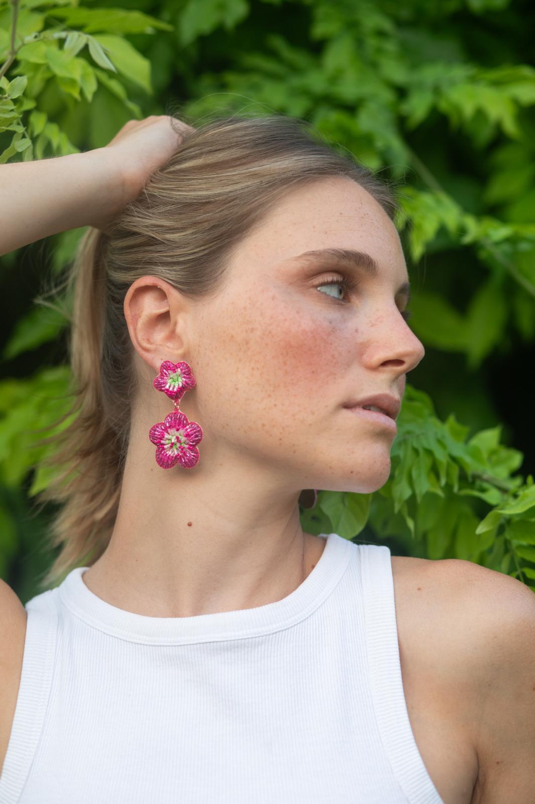 Boucles d'oreilles brodées Manéa