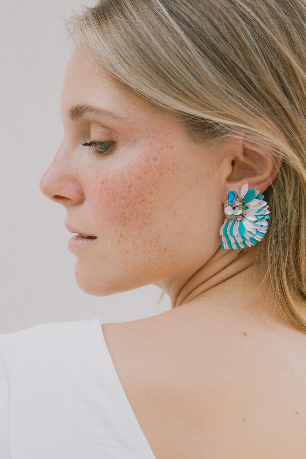 Boucles d'oreilles brodées ISÉE