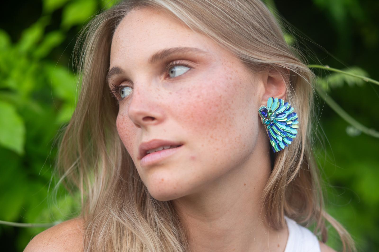 Boucles d'oreilles brodées ISÉE