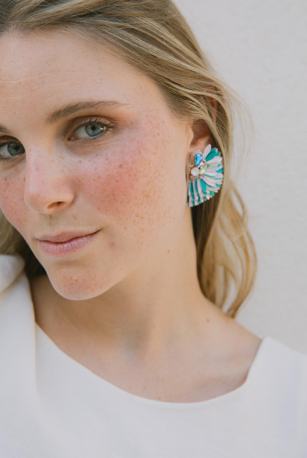Boucles d'oreilles brodées ISÉE