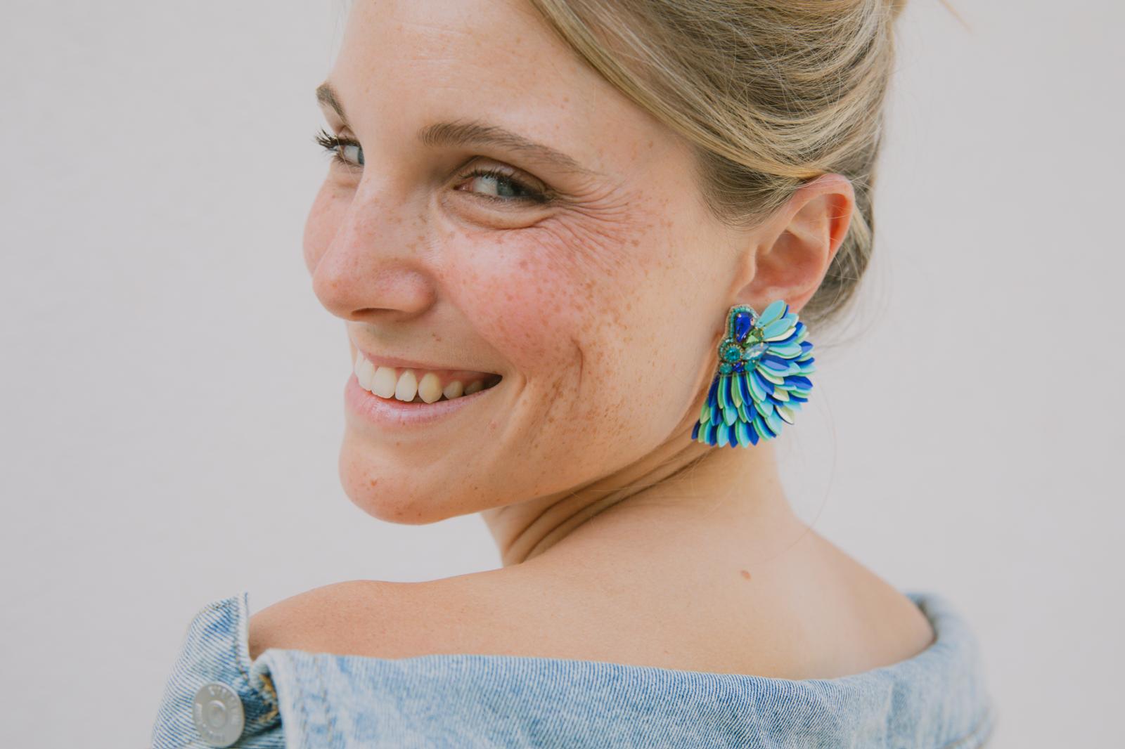 Boucles d'oreilles brodées ISÉE