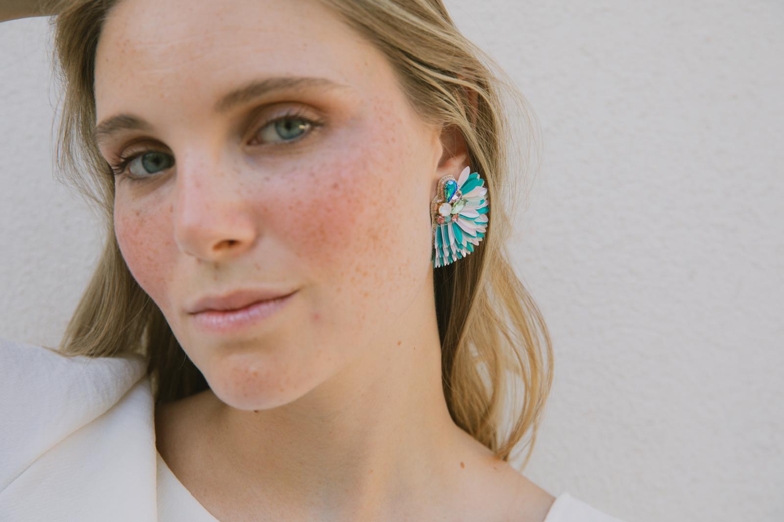 Boucles d'oreilles brodées ISÉE