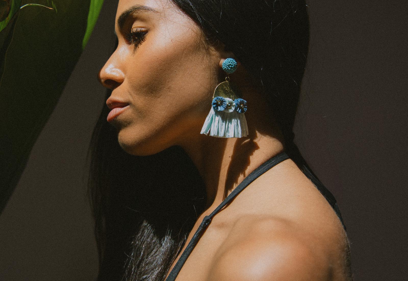 Cassiopeia embroidered earrings