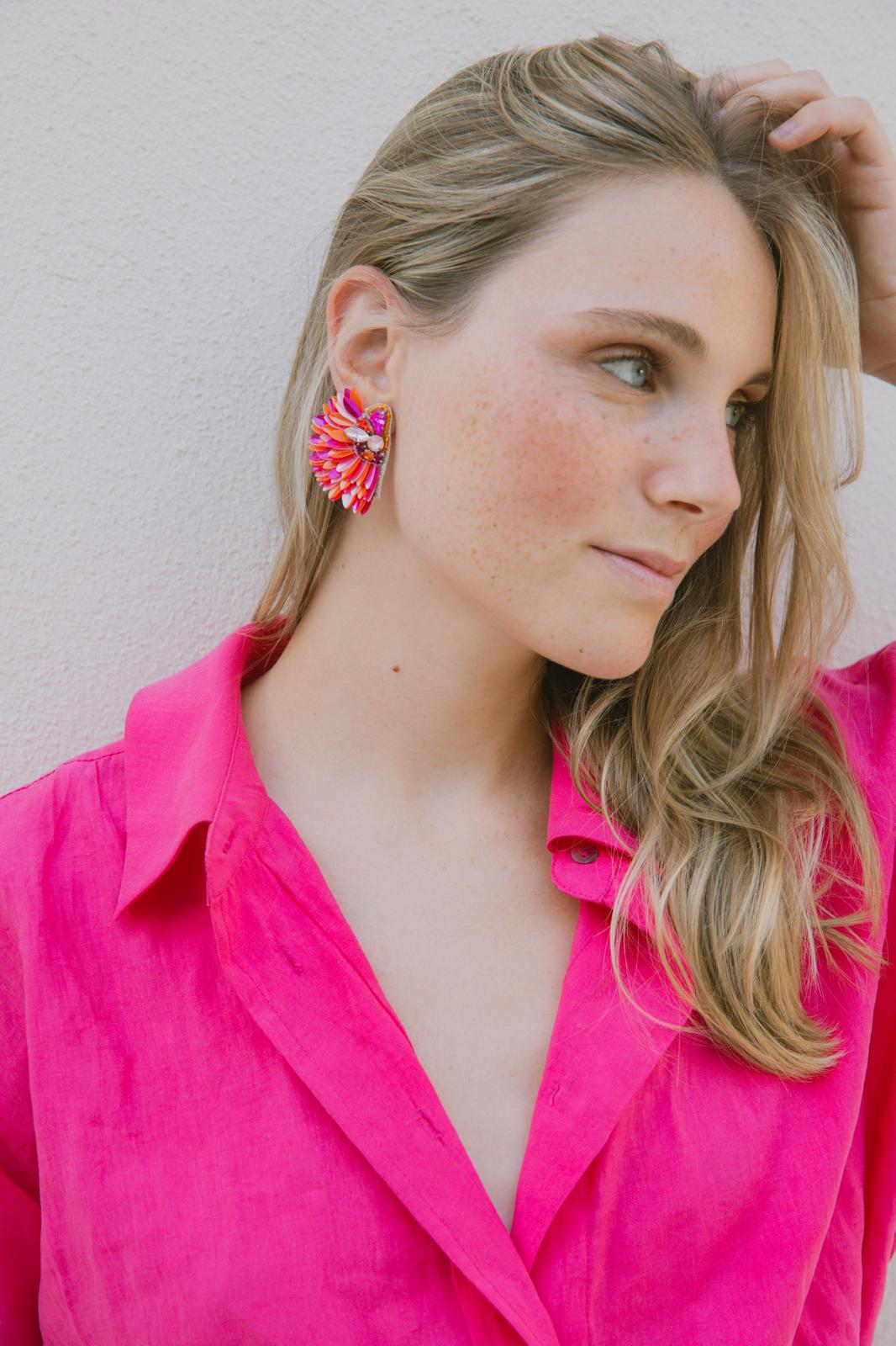 Boucles d'oreilles brodées ISÉE