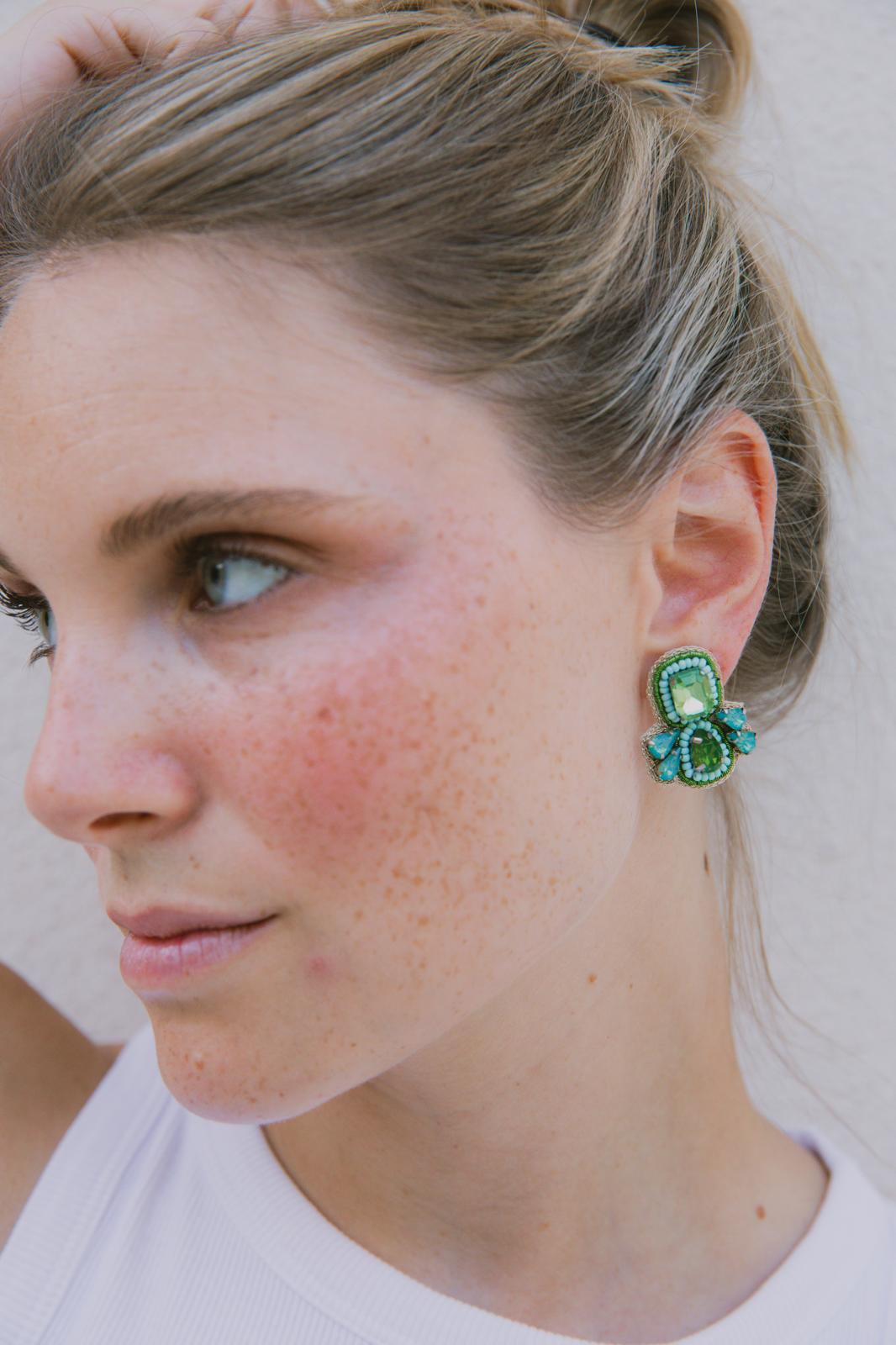 Boucles d'oreilles brodées Isadora