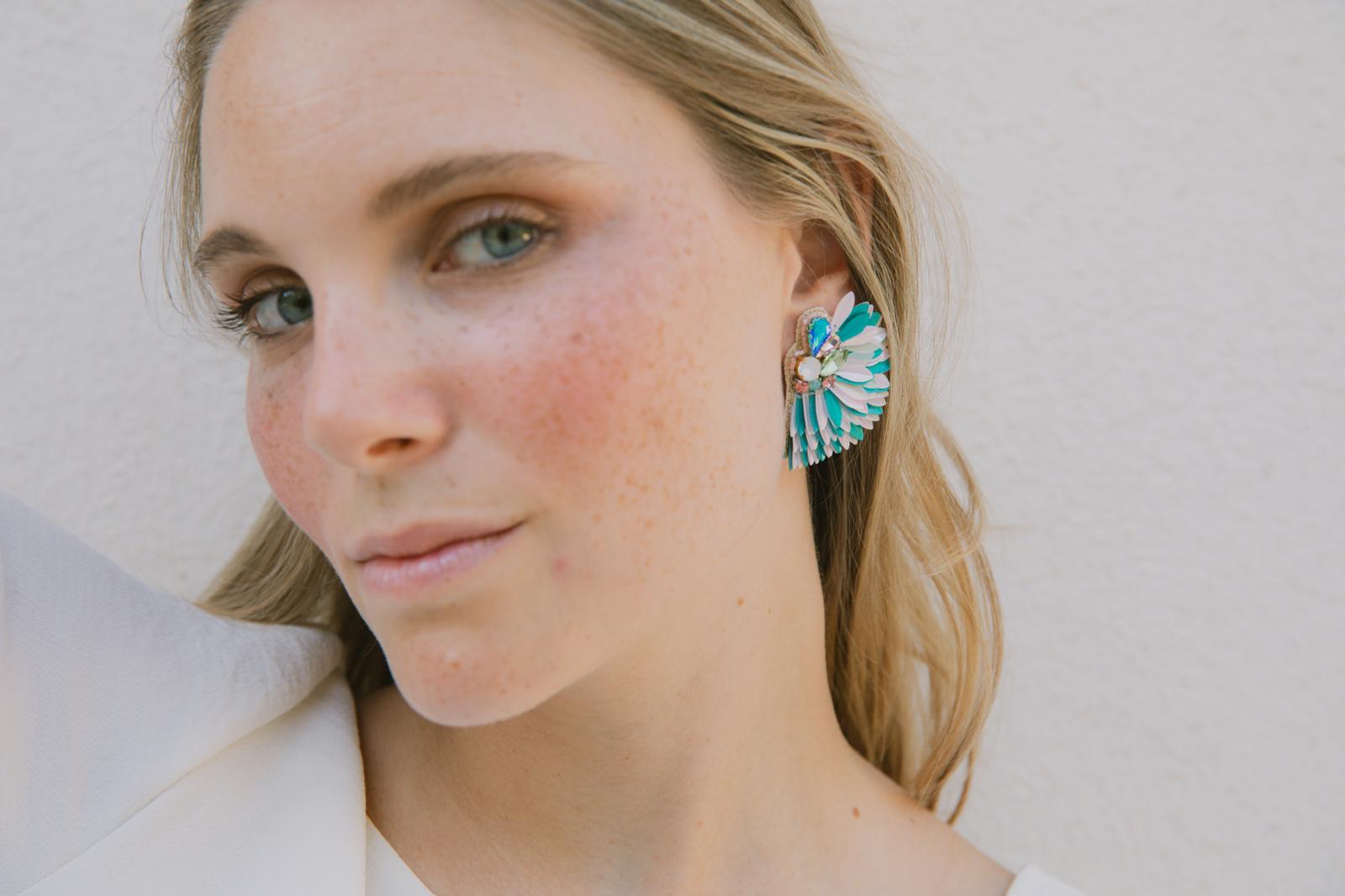 Boucles d'oreilles brodées ISÉE