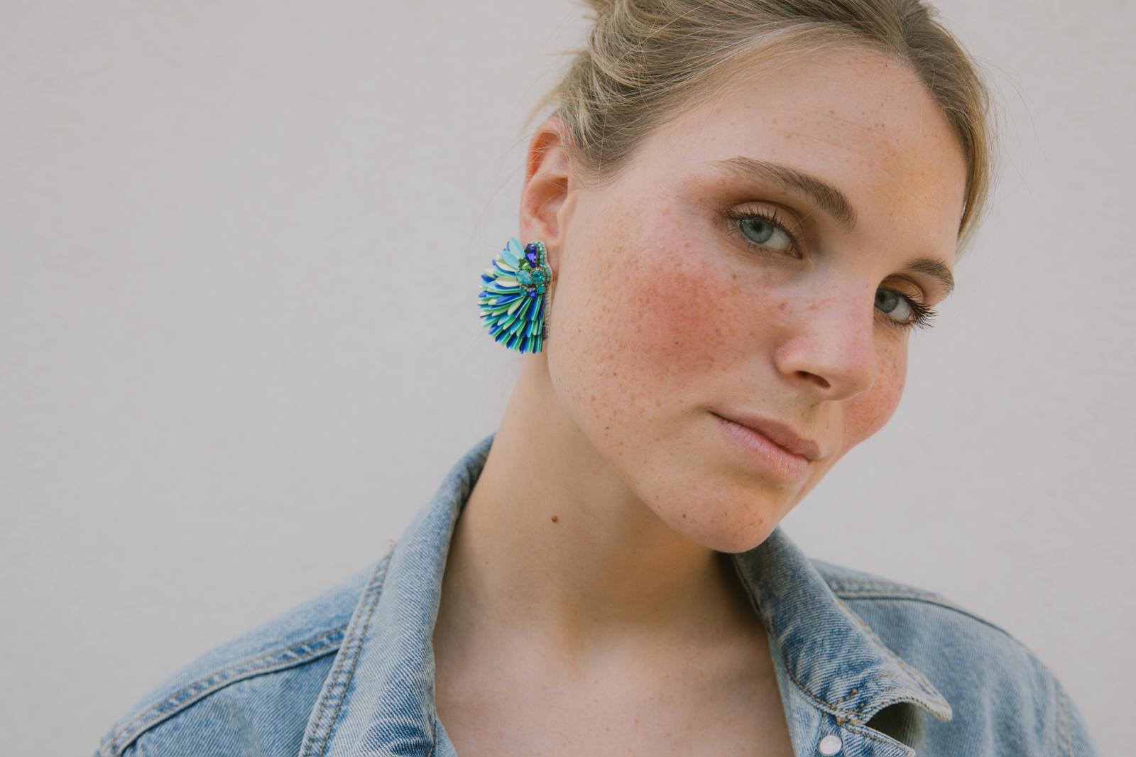 Boucles d'oreilles brodées ISÉE