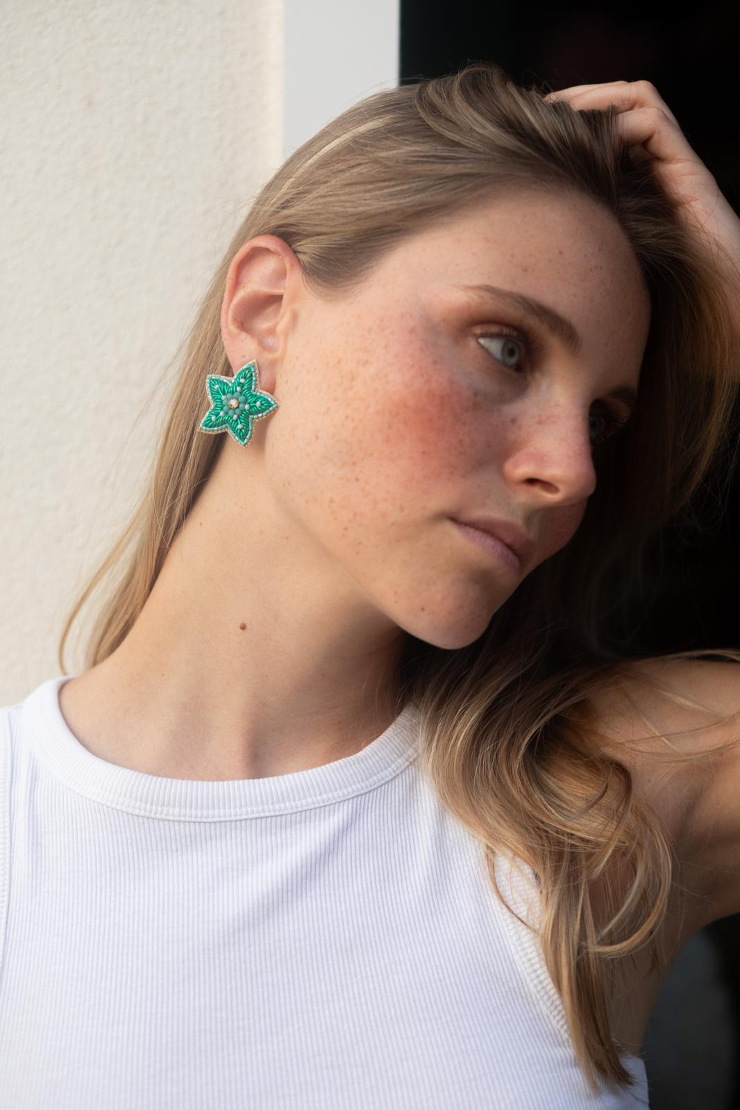 Boucles d'oreilles brodées SILÉA