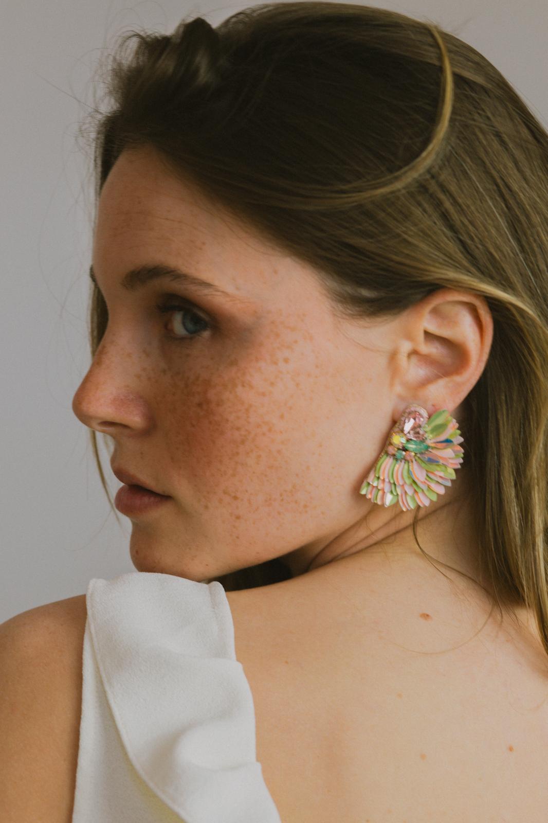 Boucles d'oreilles brodées ISÉE