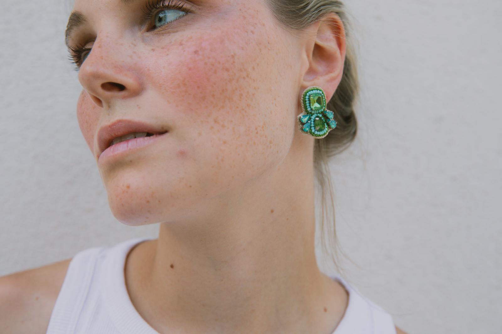 Boucles d'oreilles brodées Isadora