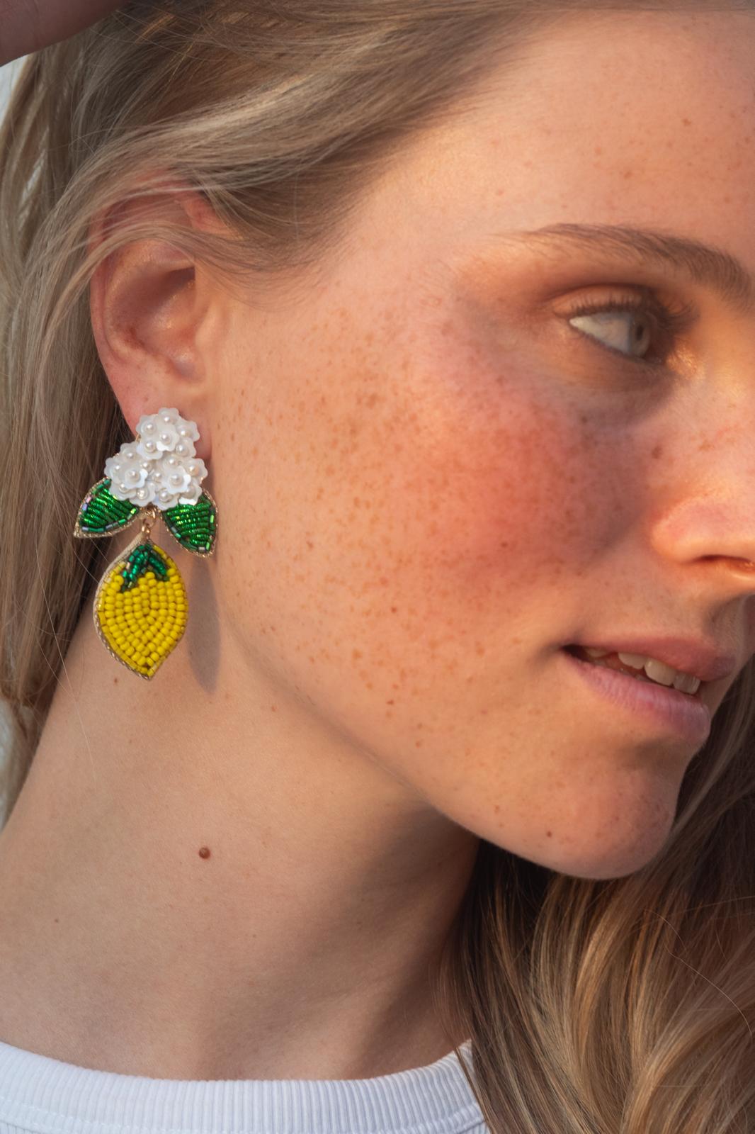 Boucles d'oreilles brodées LIMONA