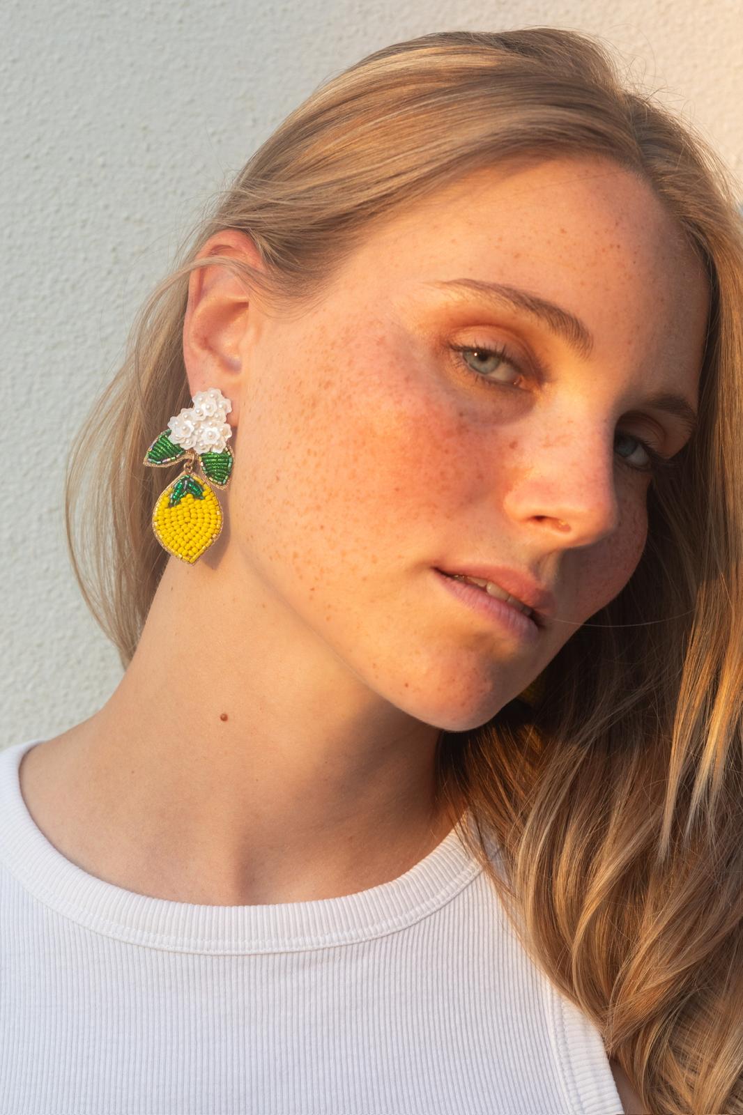 Boucles d'oreilles brodées LIMONA