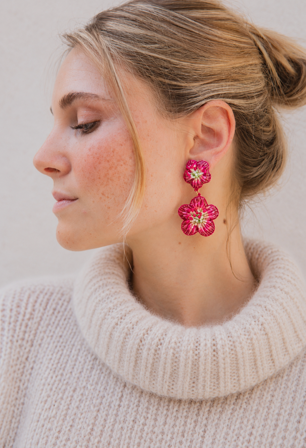 Boucles d'oreilles brodées Manéa