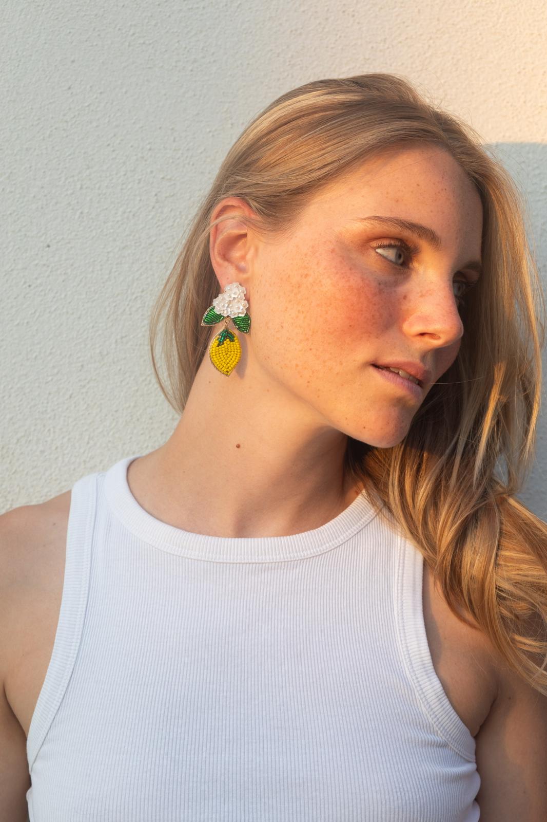 Boucles d'oreilles brodées LIMONA