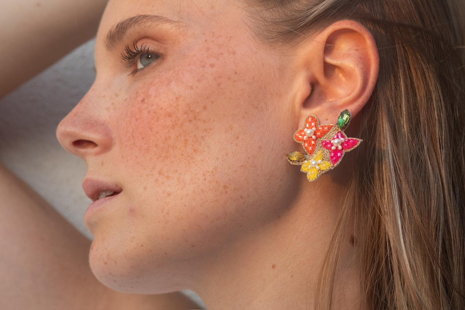 Boucles d'oreilles brodées LISA