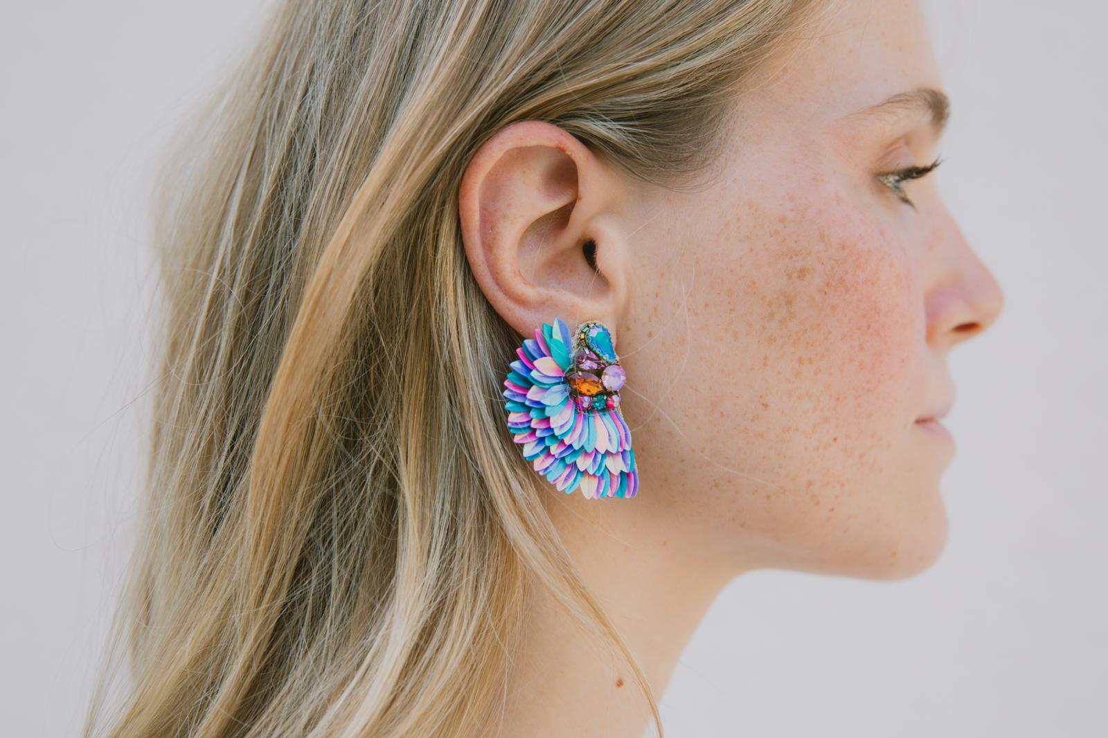 Boucles d'oreilles brodées ISÉE