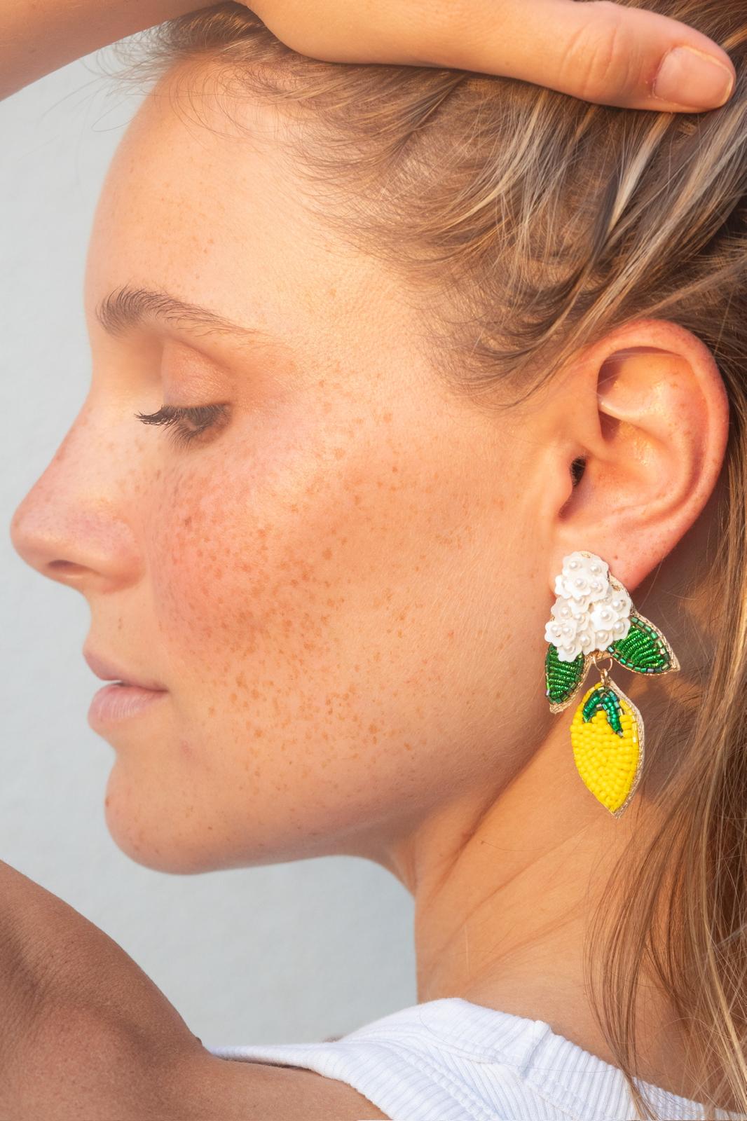 Boucles d'oreilles brodées LIMONA