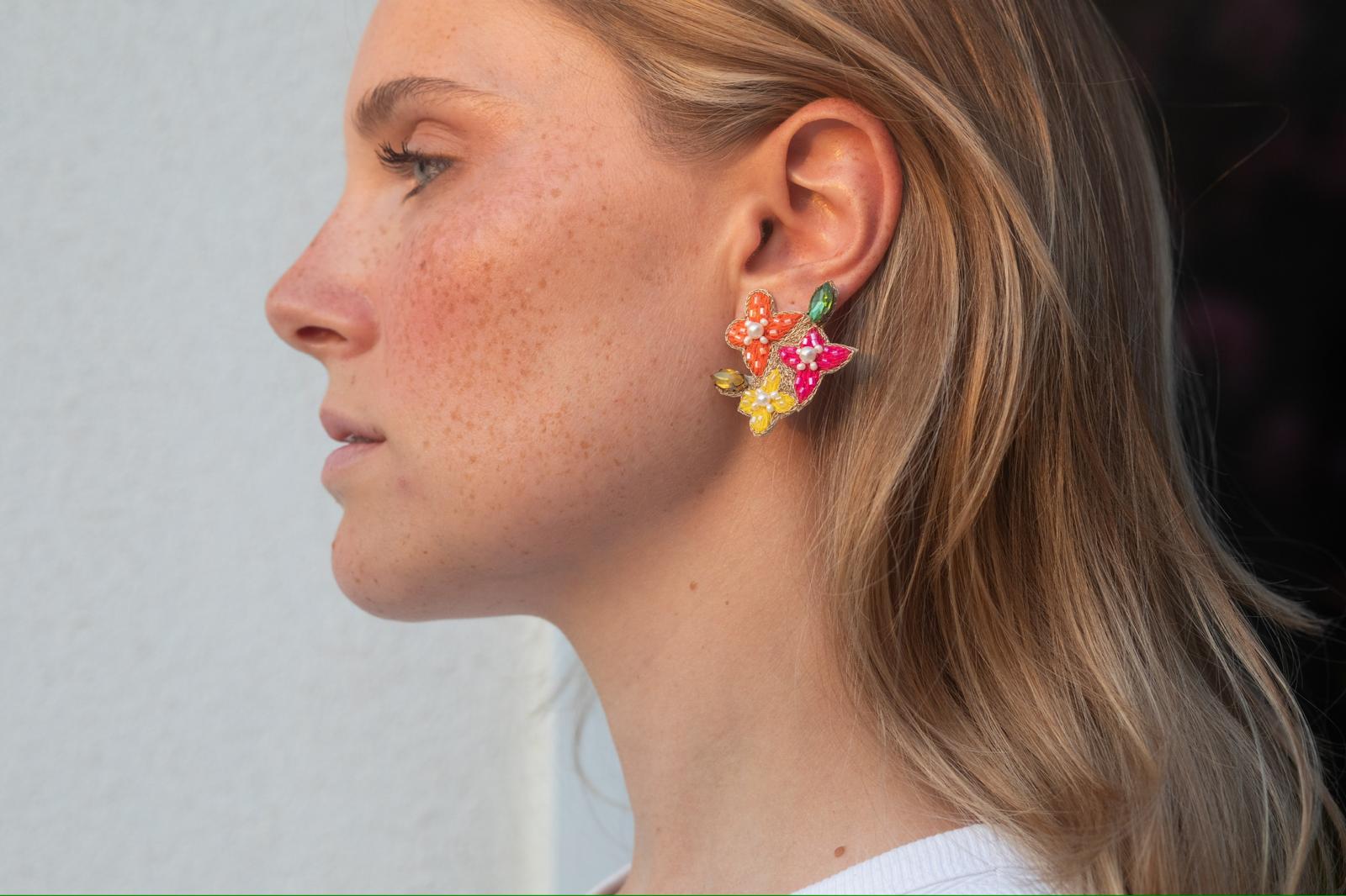 Boucles d'oreilles brodées LISA