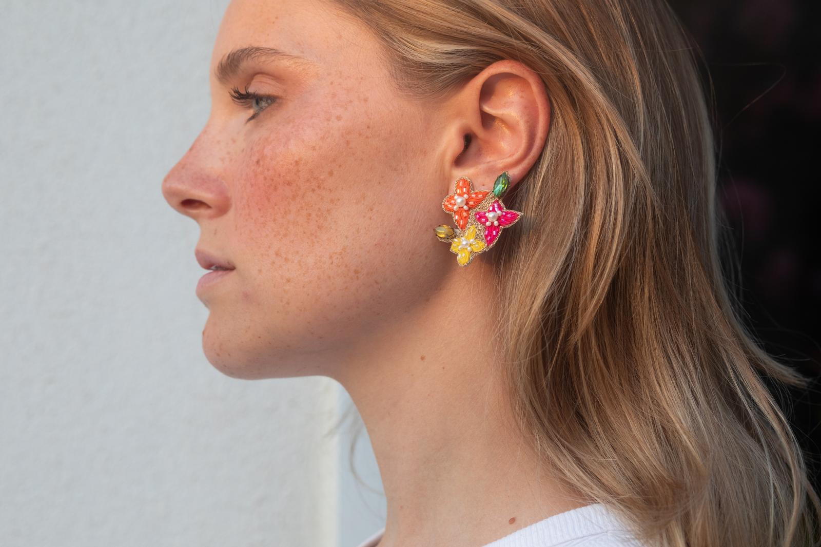 Boucles d'oreilles brodées LISA