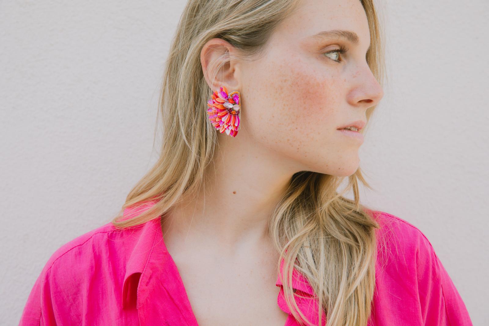 Boucles d'oreilles brodées ISÉE