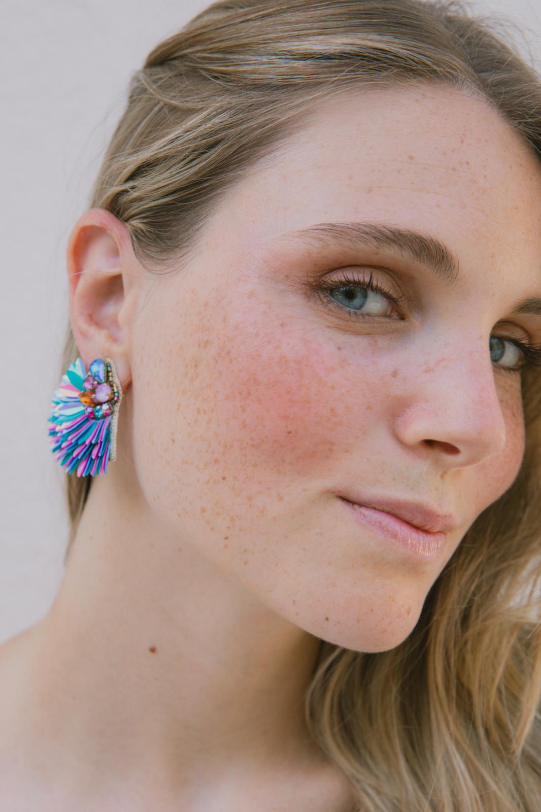 Boucles d'oreilles brodées ISÉE