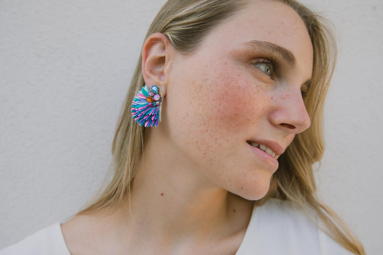 Boucles d'oreilles brodées ISÉE