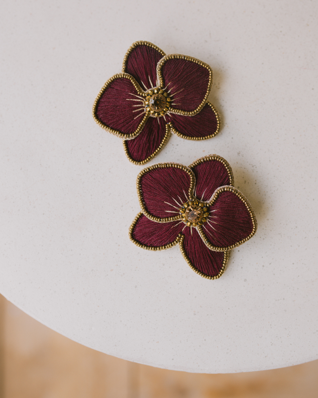 Cassiopeia embroidered earrings