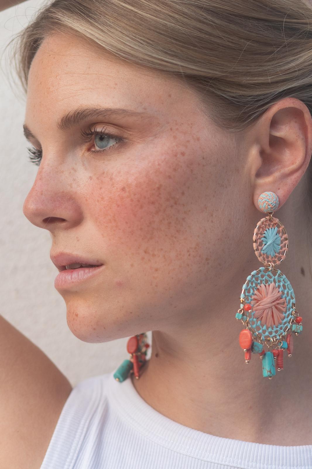 Boucles d'oreilles brodées Perlées CALISTA
