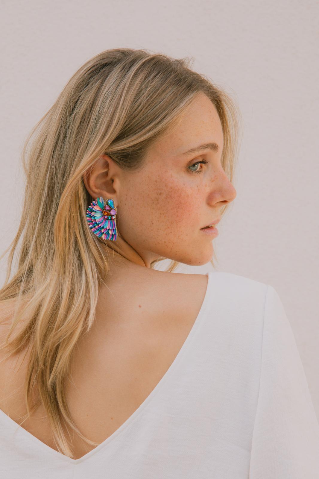 Boucles d'oreilles brodées ISÉE