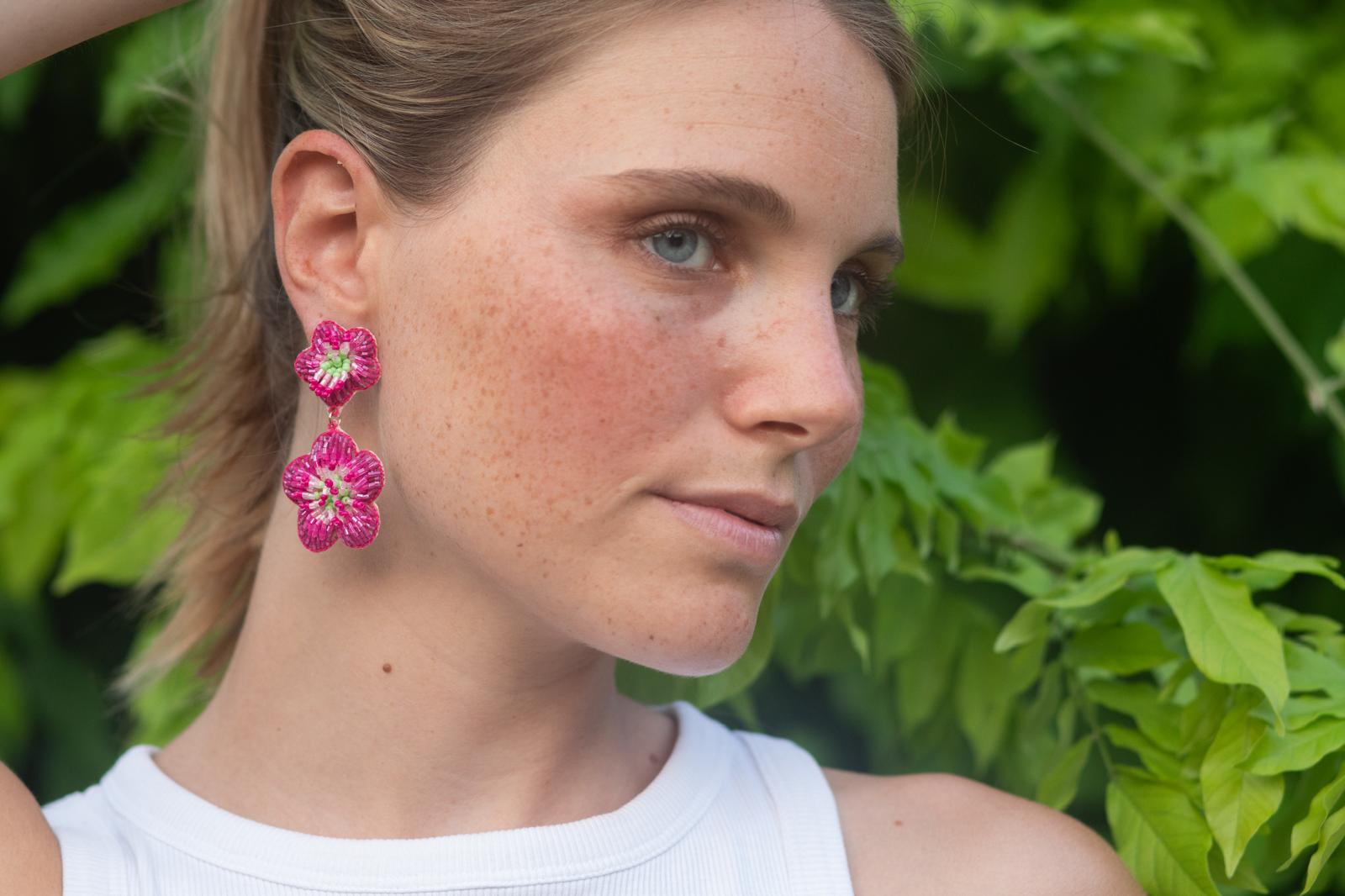Boucles d'oreilles brodées Manéa