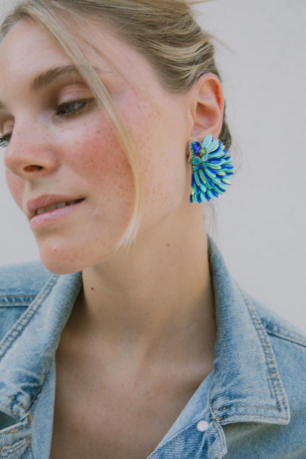 Boucles d'oreilles brodées ISÉE