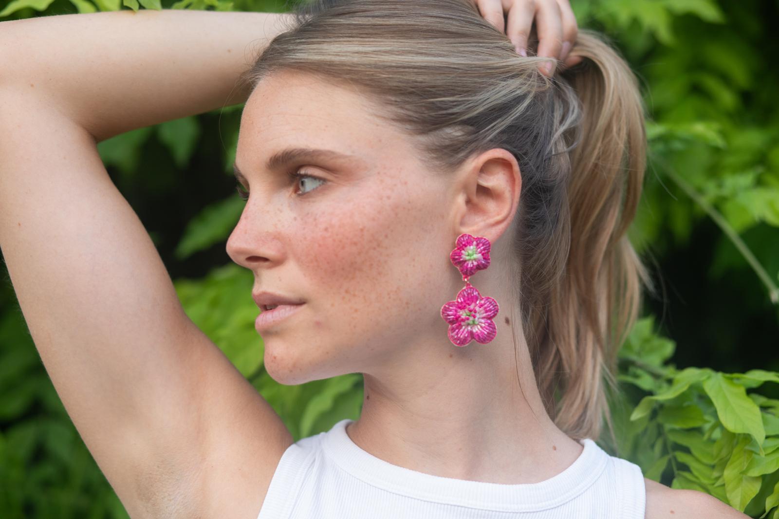 Boucles d'oreilles brodées Manéa