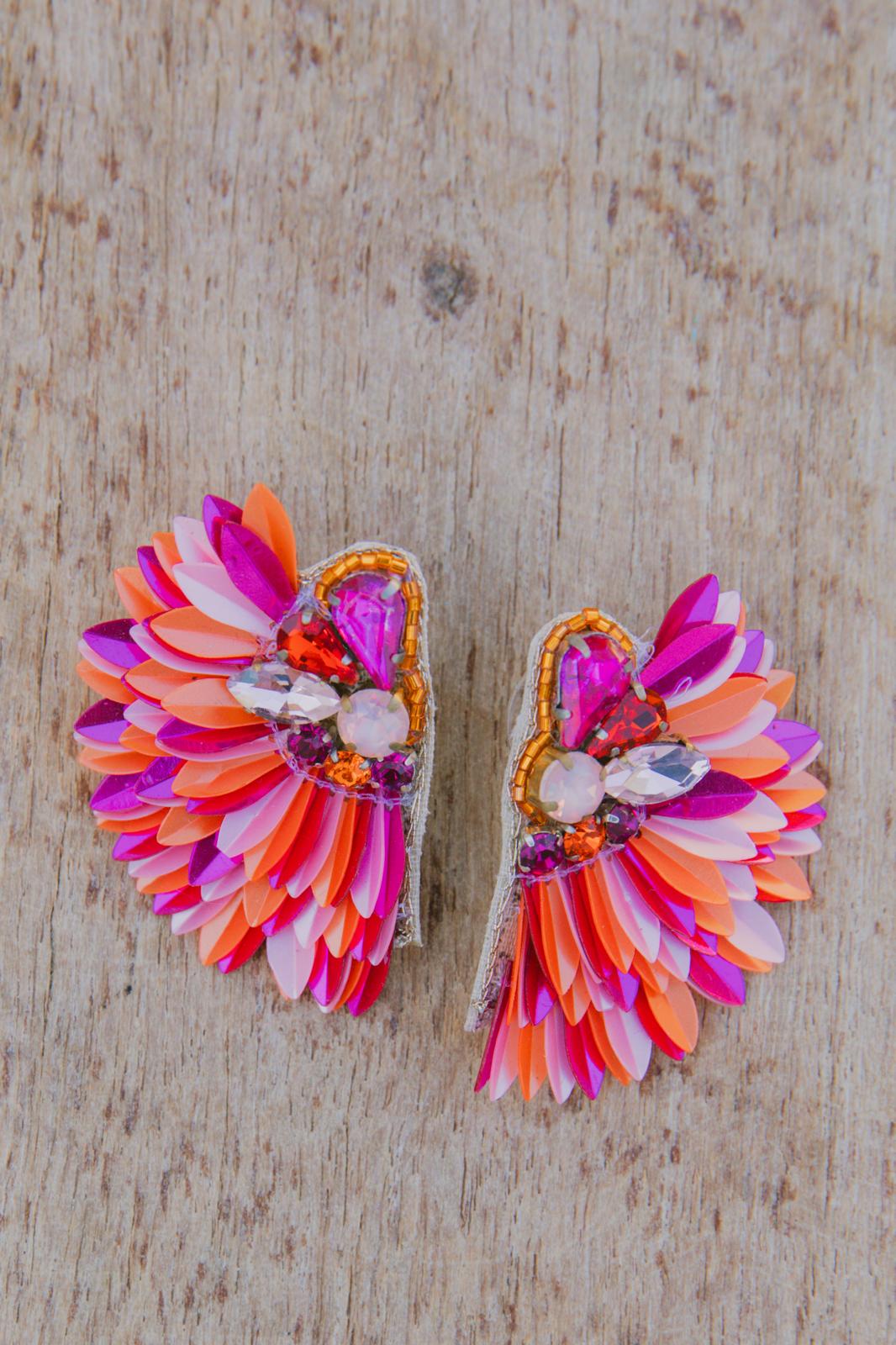 Boucles d'oreilles brodées ISÉE