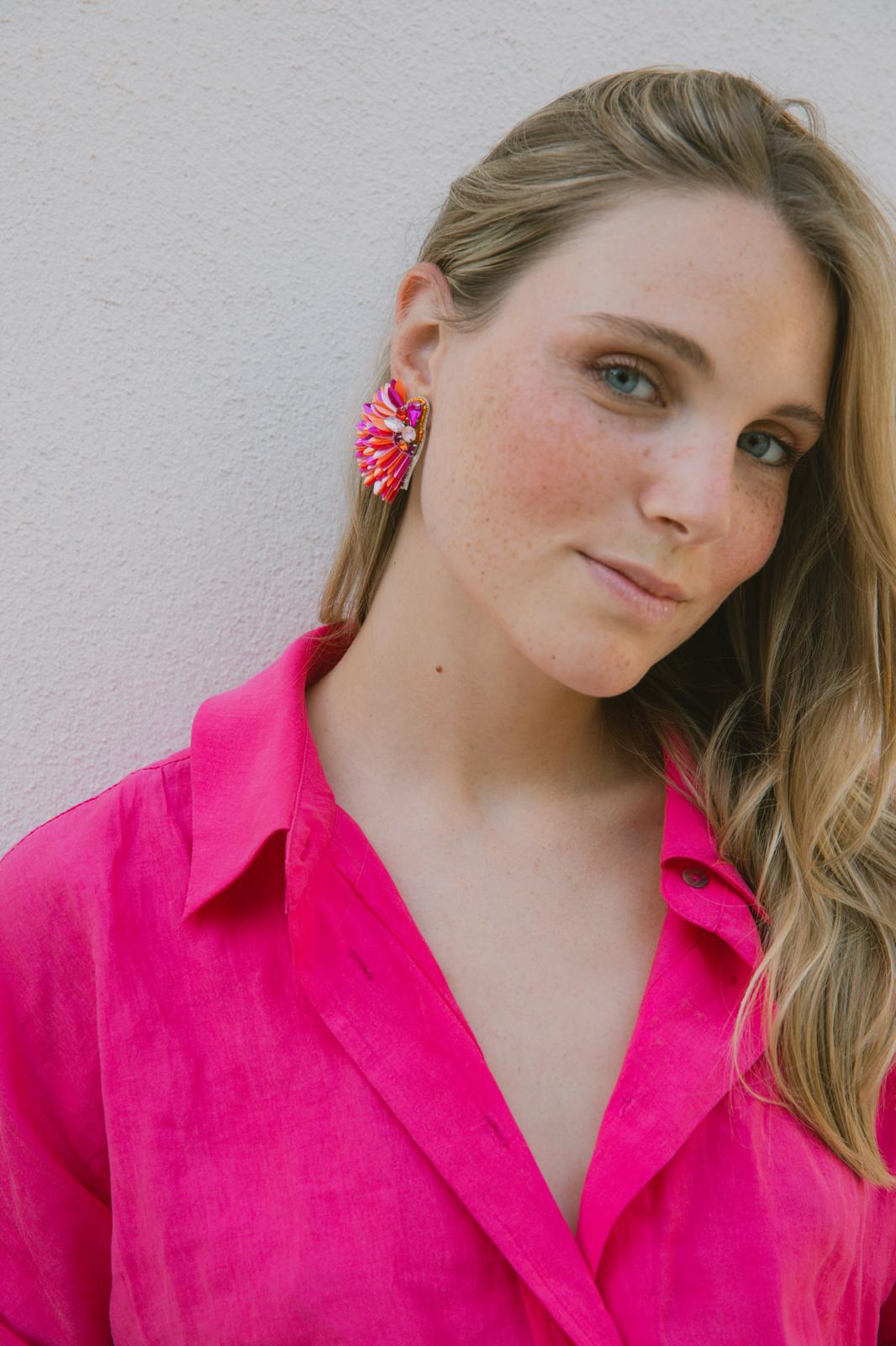 Boucles d'oreilles brodées ISÉE