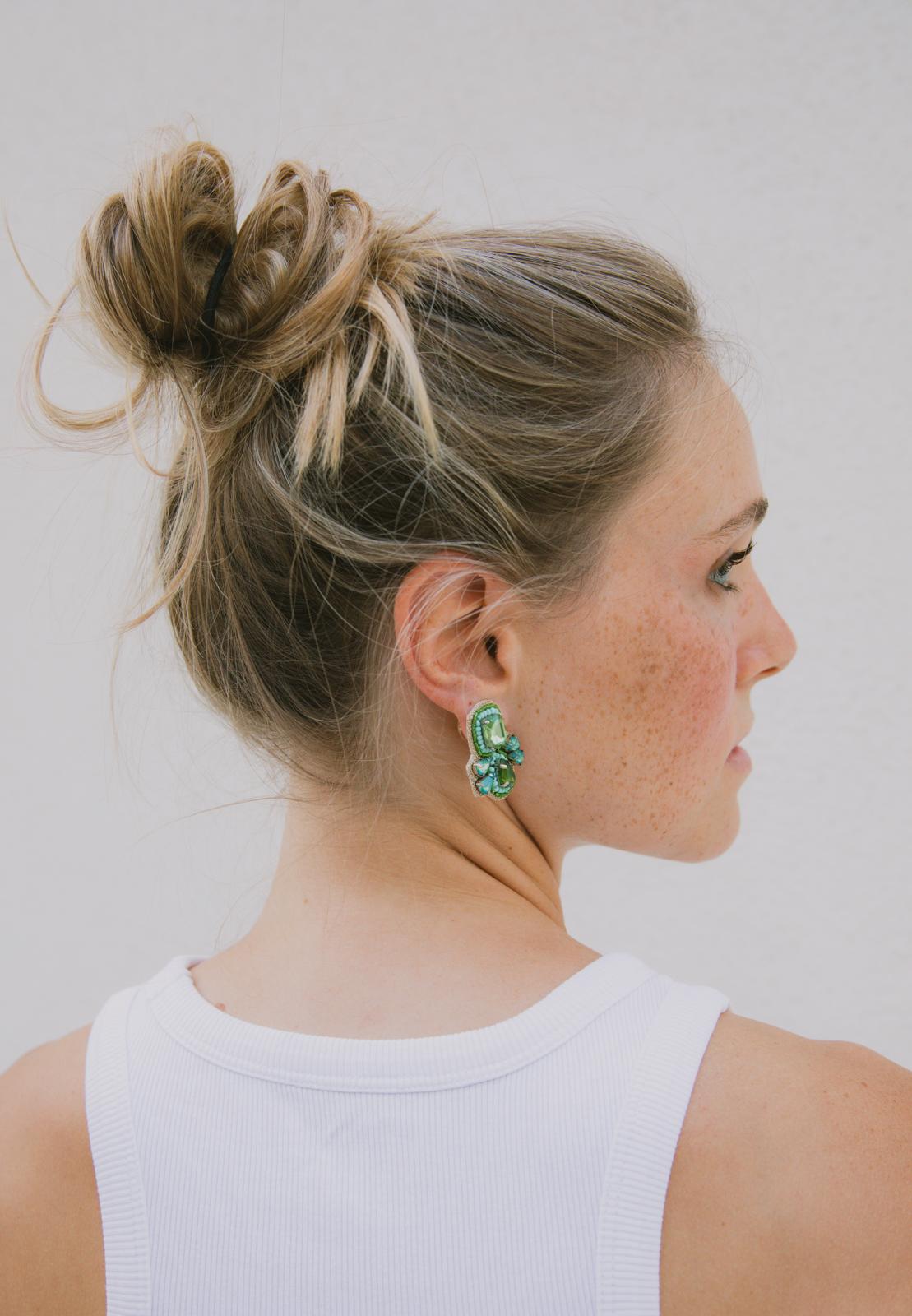 Boucles d'oreilles brodées Isadora