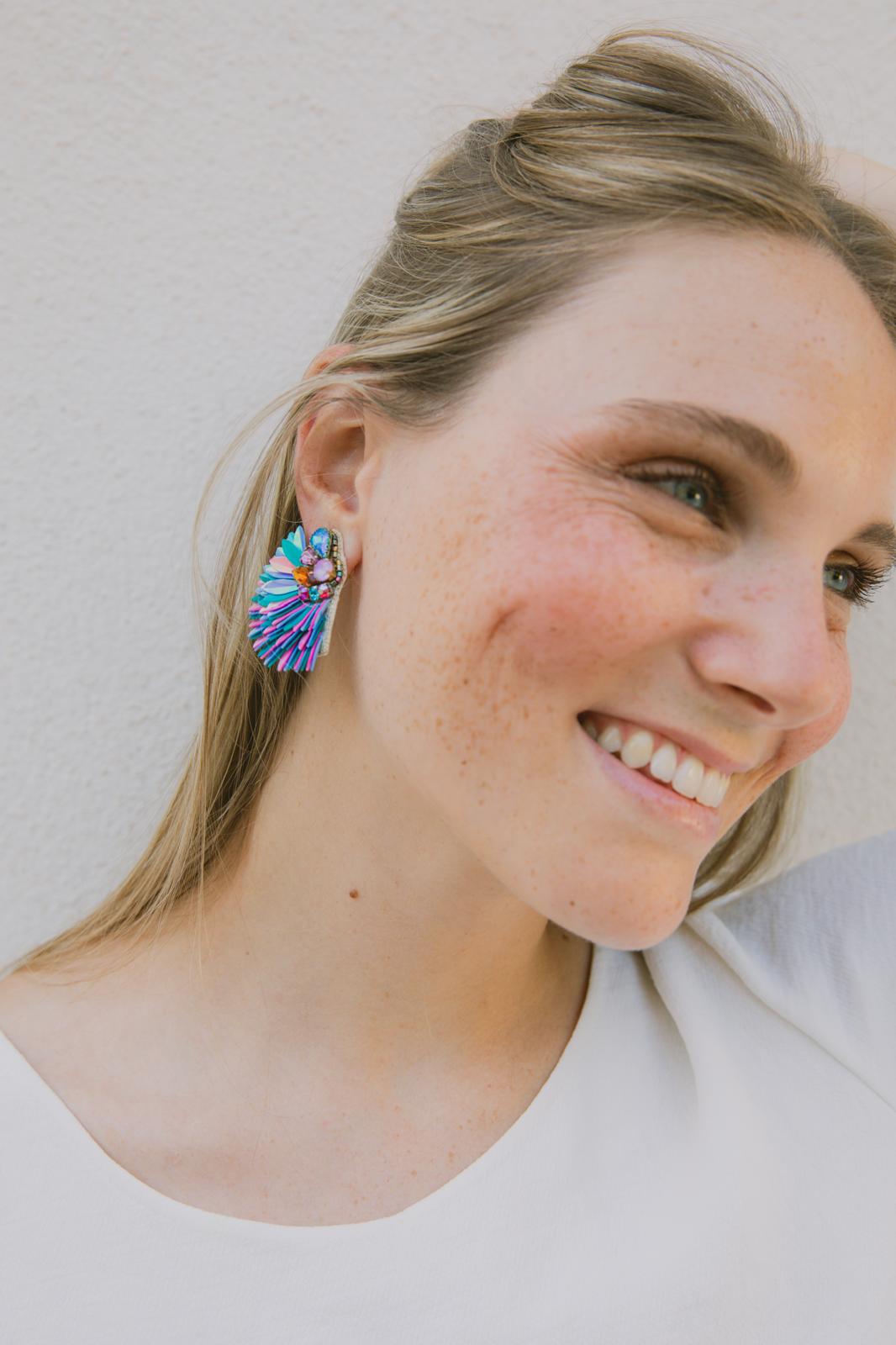 Boucles d'oreilles brodées ISÉE
