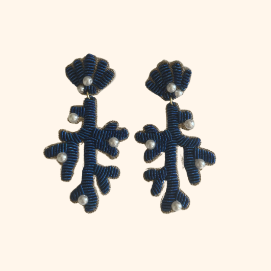 Boucles d'oreilles brodées Perlées ANA