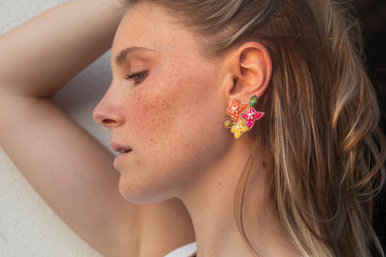 Boucles d'oreilles brodées LISA