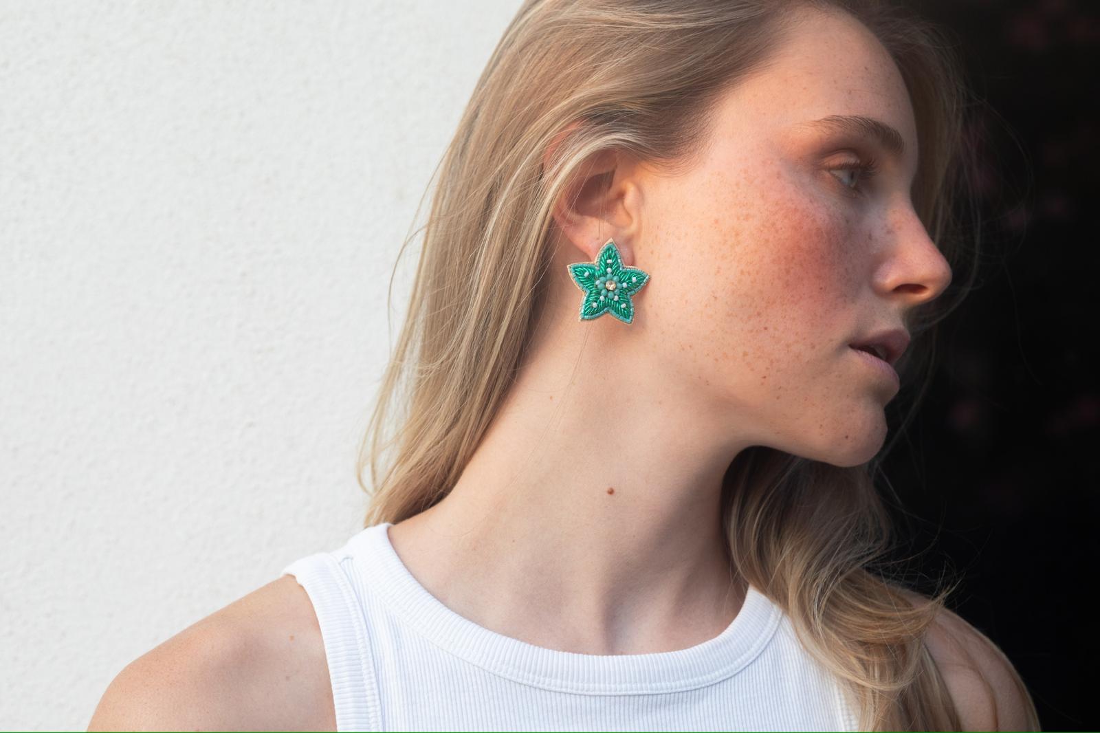 Boucles d'oreilles brodées SILÉA