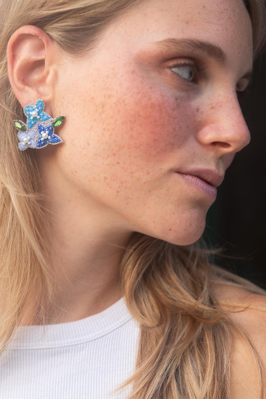 Boucles d'oreilles brodées LISA