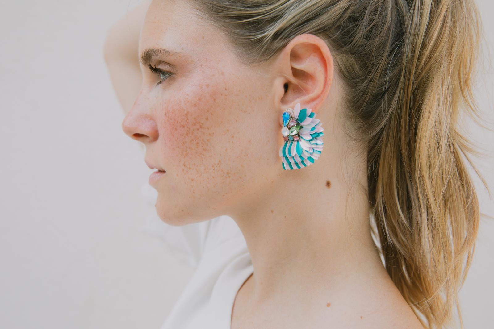 Boucles d'oreilles brodées ISÉE
