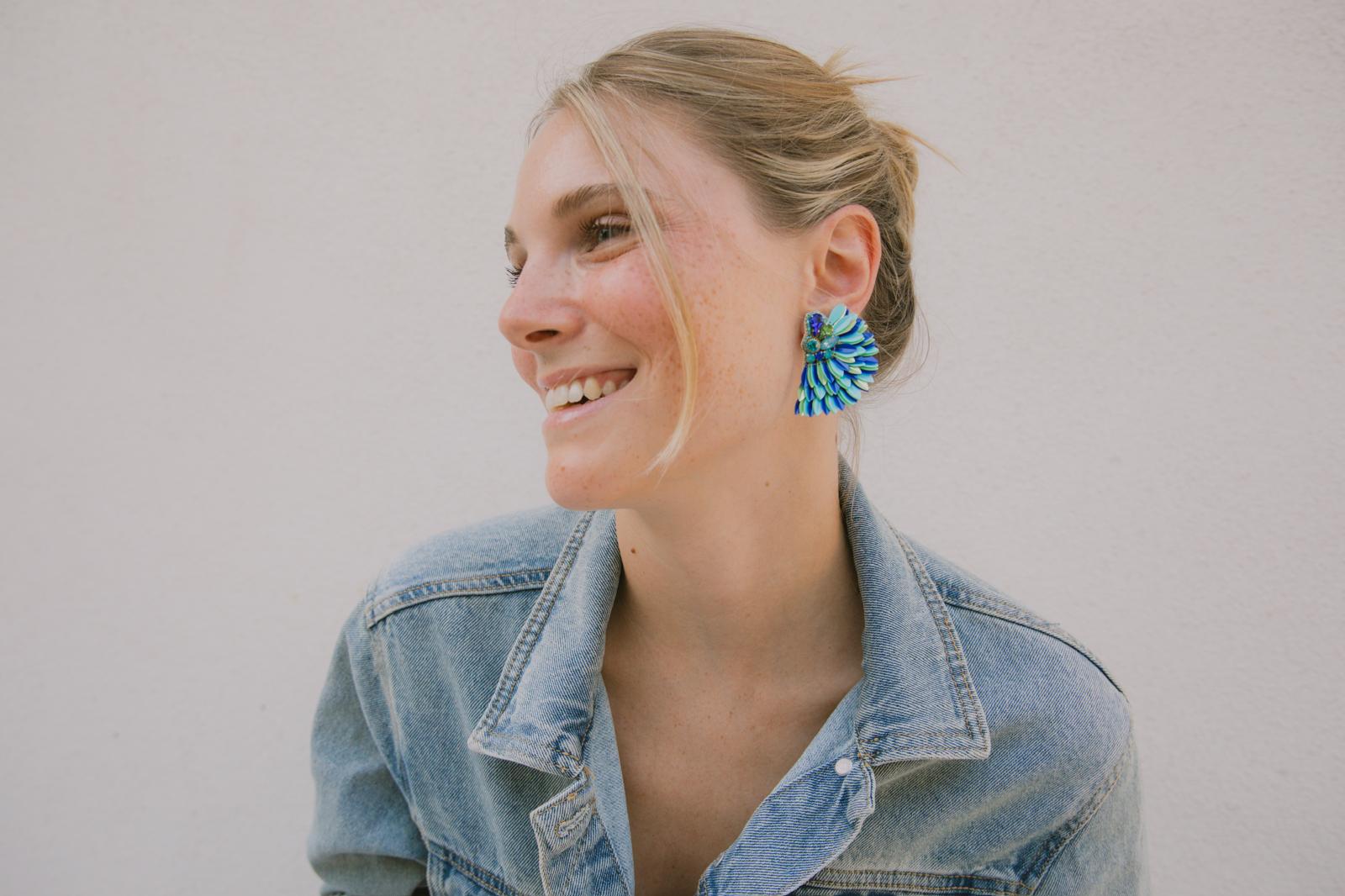 Boucles d'oreilles brodées ISÉE